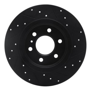 Buick Terraza Brake Rotor (1) - Rear Left - R1 Concepts - Drilled & Slotted - Black - `06-`09